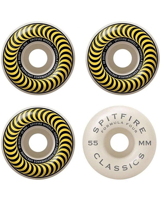 Spitfire Wheels Formula Four Classic Swirl 55mm Yellow 99d F4