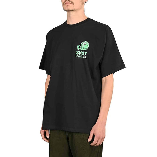 Snot Wheel Co Tee Booger Logo Black Skateboard T-Shirt