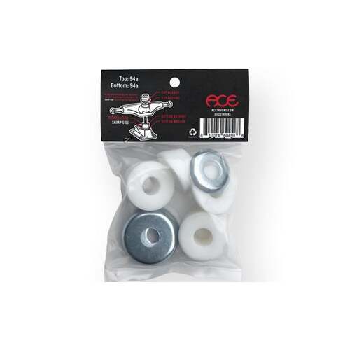 Ace Trucks Bushings 94A Hard White Cylinder - Skateboard Rubbers Kit