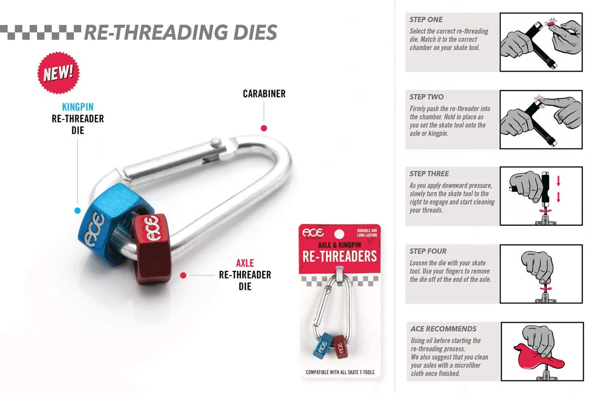 ACE Trucks AF1 Re-Threader Carabiner Axle/Kingpin Dies
