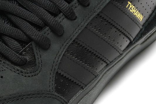 Adidas Shoes Tyshawn Low Black Black Gold Metallic US SIZE Skateboard Sneakers