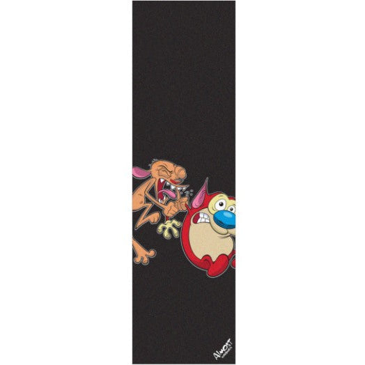 Almost Skateboards Grip Tape X Ren Stimpy Freaking Black Full Deck Griptape