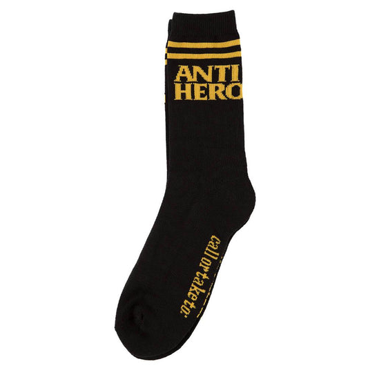 Anti Hero Socks Black Hero If Found Black Yellow SIZE 7-11 Crew Skateboard Sox