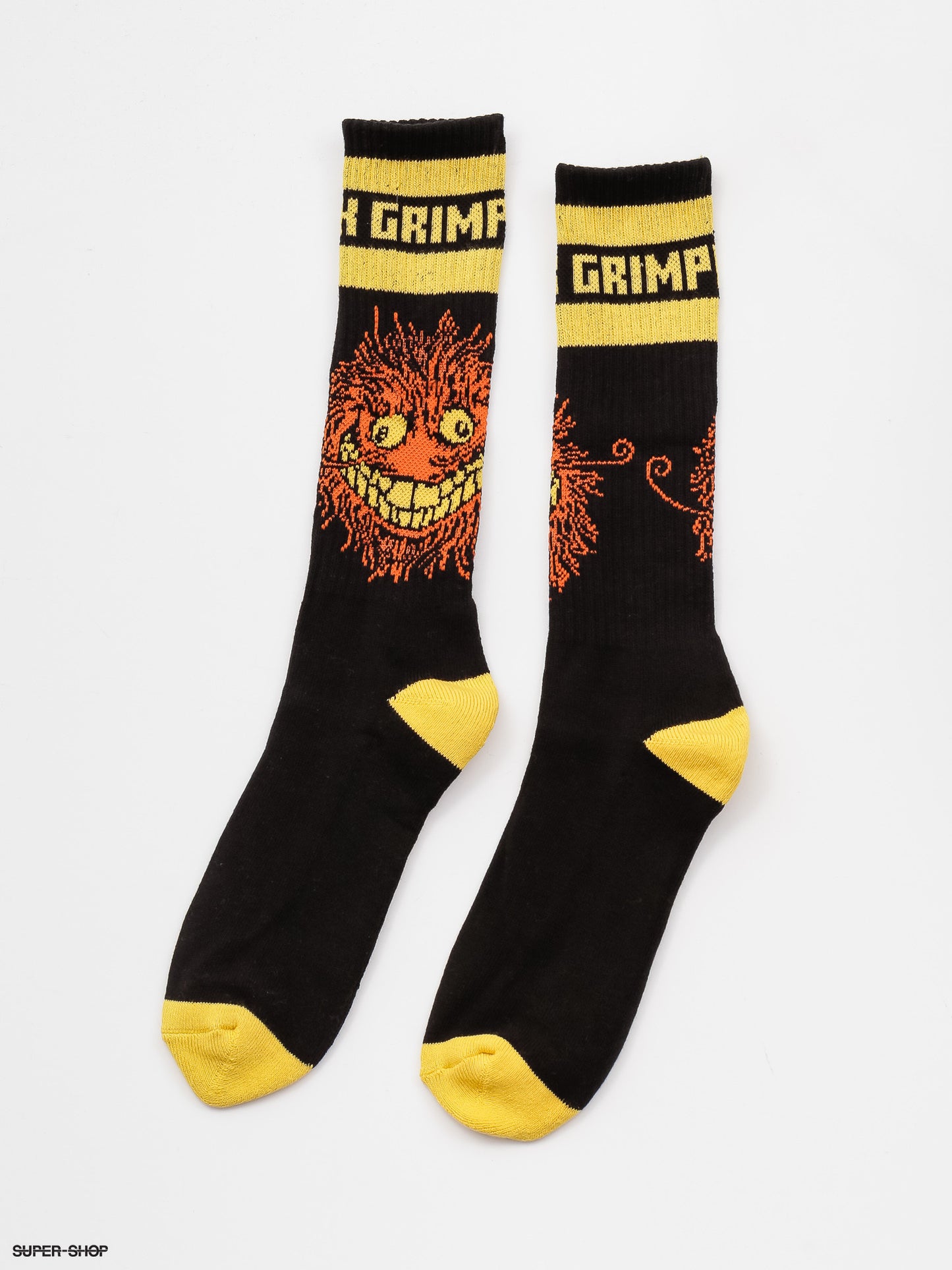 Anti Hero Socks Grimple Stix Black Yellow Orange SIZE 7-11 Crew Skateboard Sox