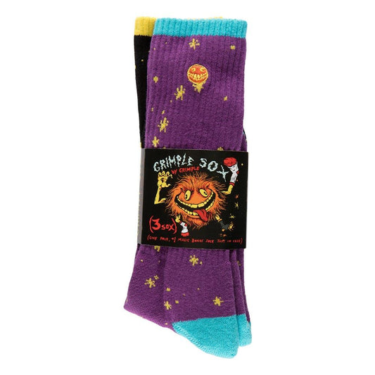 Anti Hero Socks Grimple Stix Dust Purple/Black 3 Pack Size 7-11 Skateboard Sox