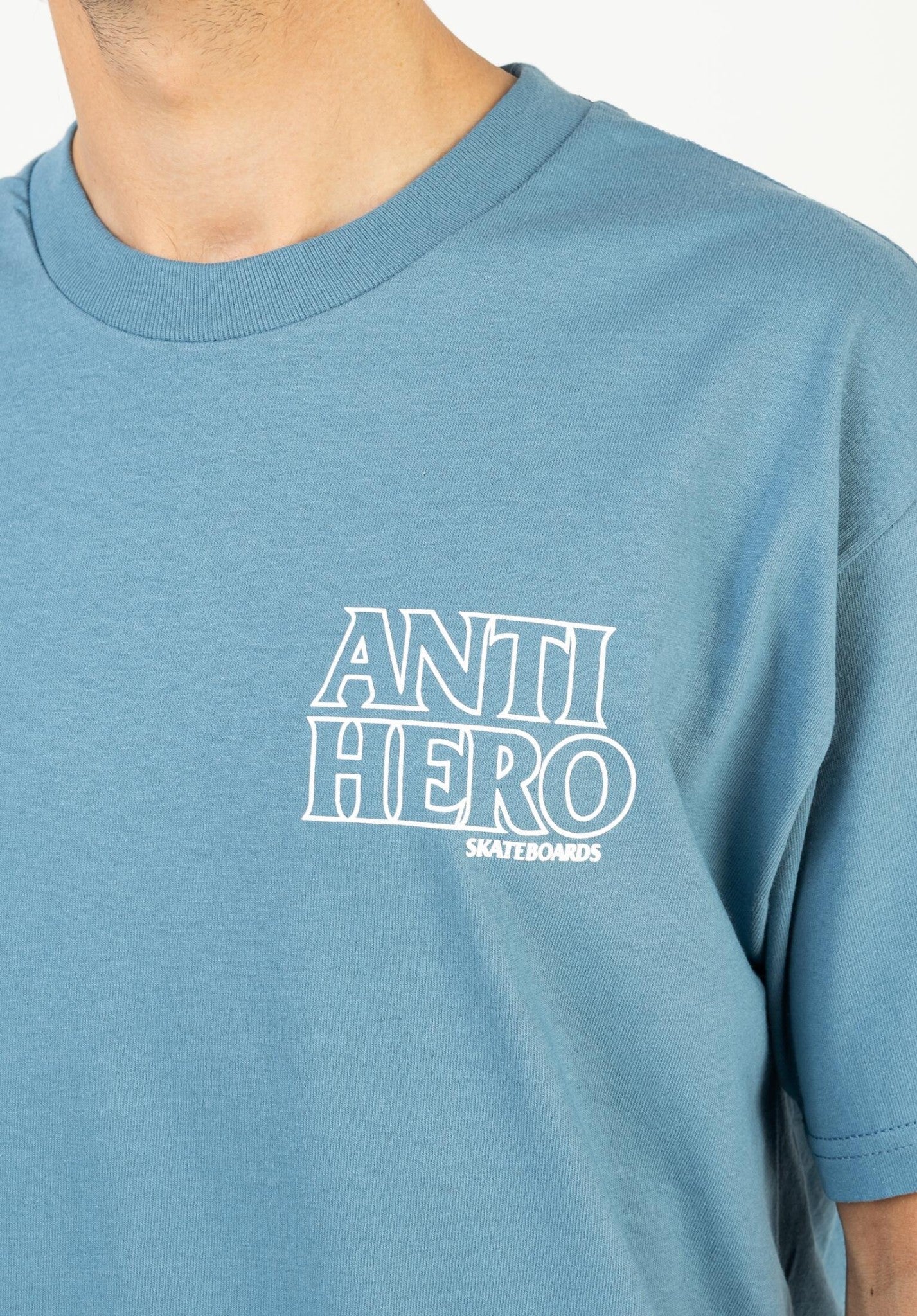 Anti Hero Tee Outline Hero Slate/White Skateboard T-Shirt