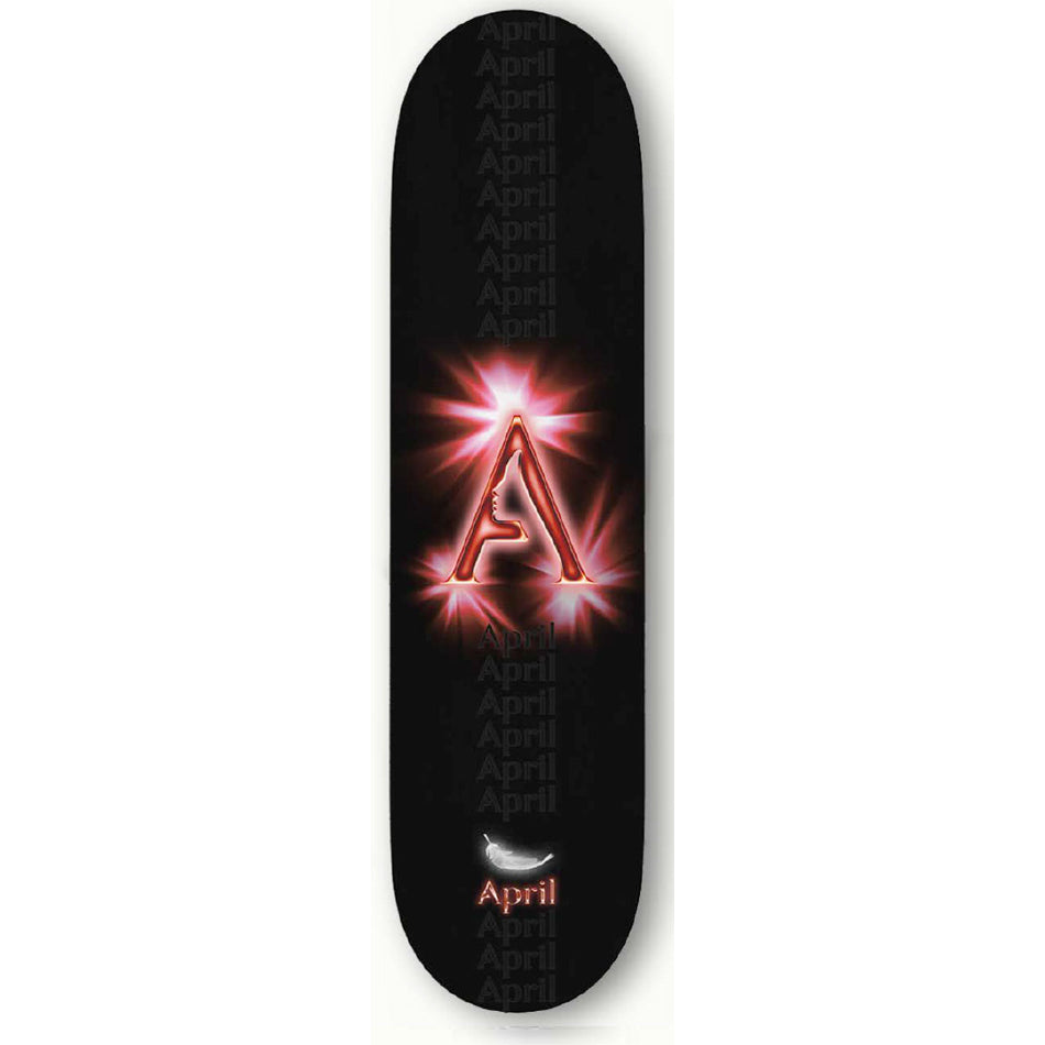 April Skateboard Deck A Logo Black Red 8 5