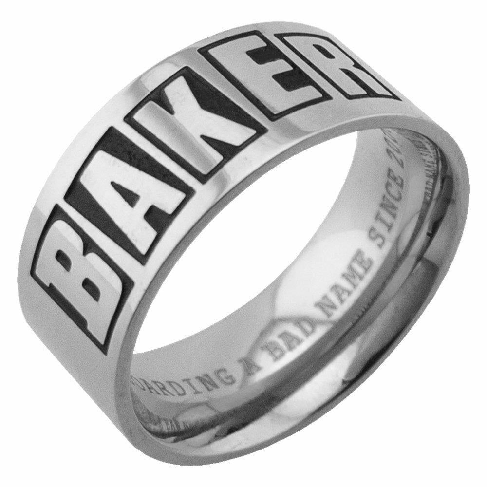 Baker Skateboards Ring Brand Logo Silver