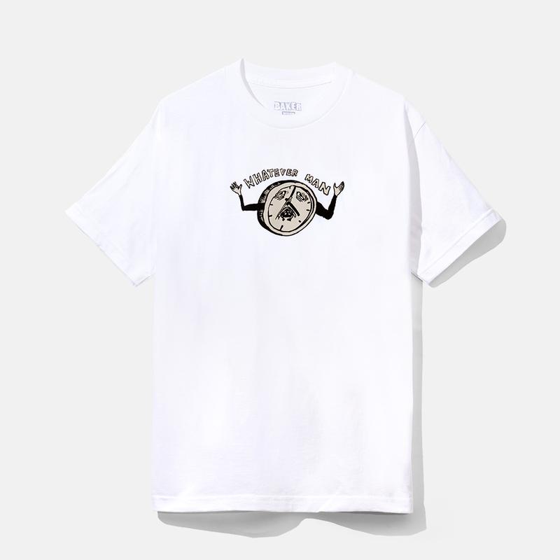 Baker Tee Whatever Man White Art by Kevin "Spanky" Long Skateboard T-Shirt