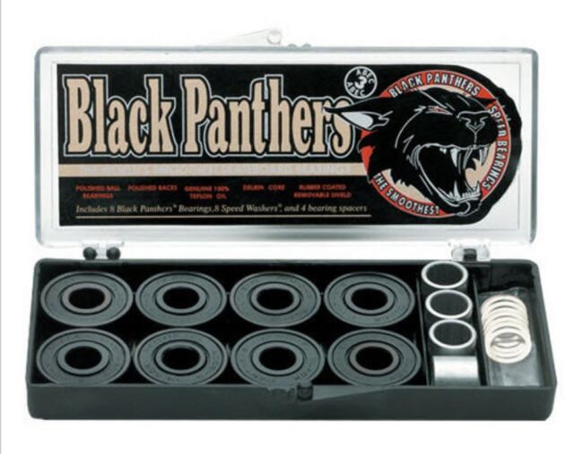 Shortys Skateboard Bearings Abec 3 Black Panthers Black