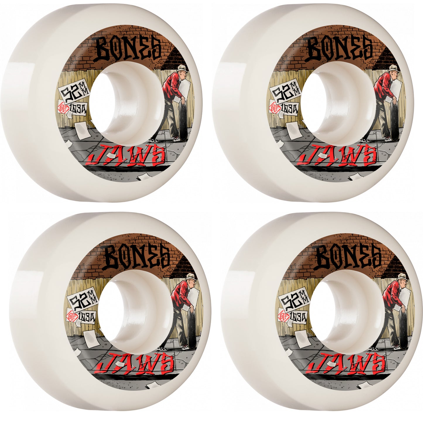 Bones Skateboard Wheels Jaws Homoki Down 4 Life 52mm V5 Sidecut 103a