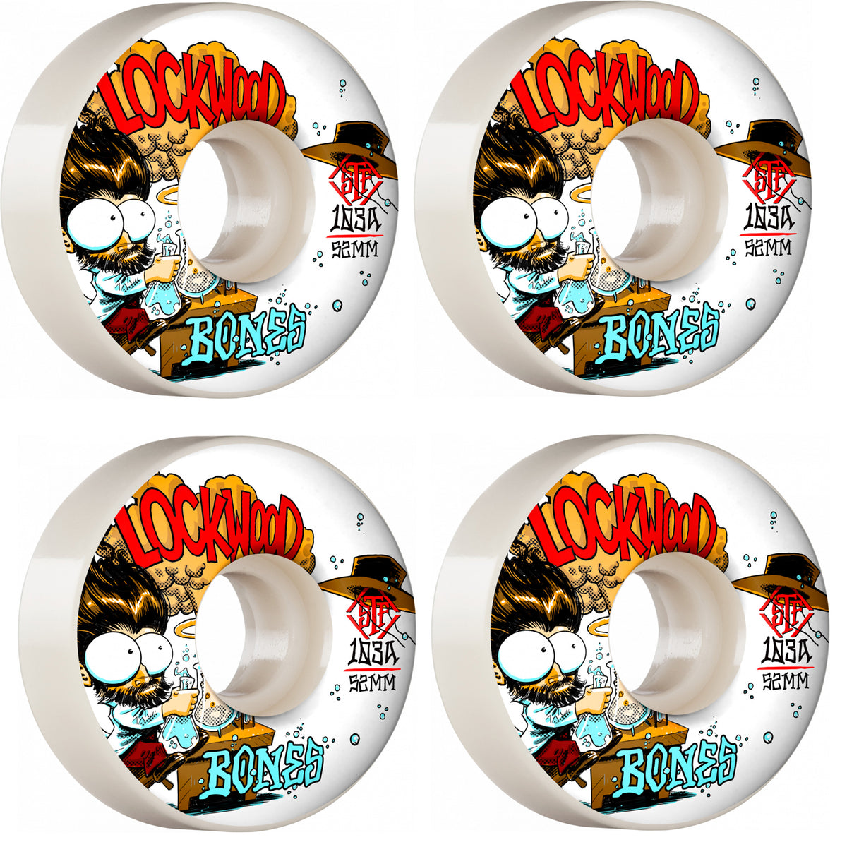 Bones Skateboard Wheels Lockwood Experi Mental 52Mm V3 Slims 103A