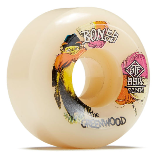 Bones Skateboard Wheels THE GREENWOOD 52MM 99A V5 SIDECUT STF