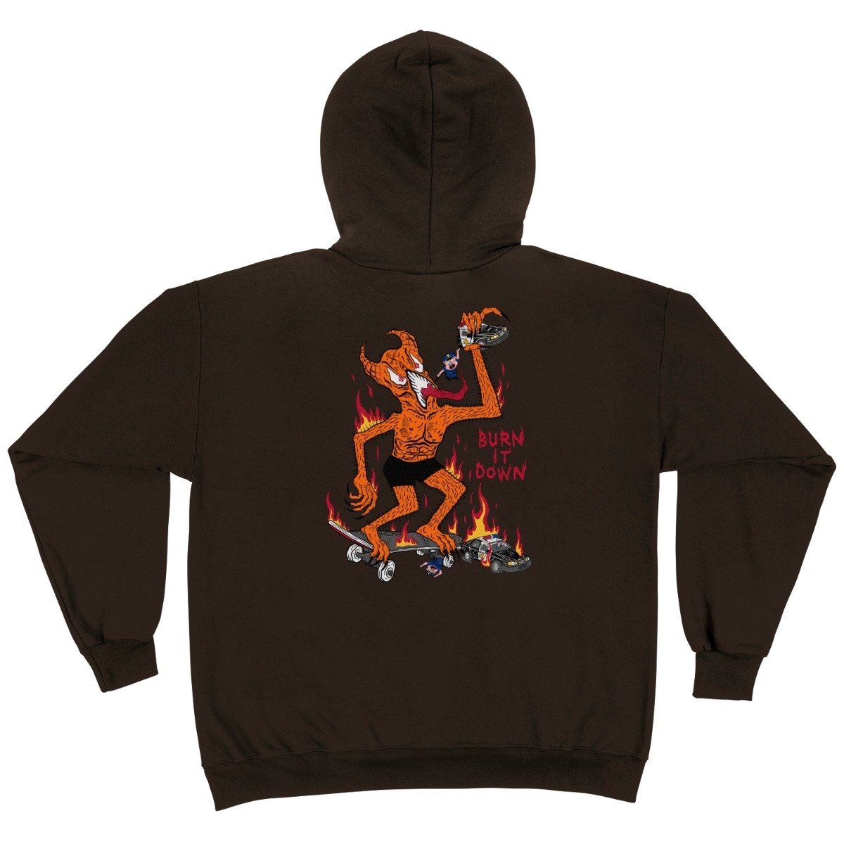 Thrasher Hood Neckface Burn It Down Dark Chocolate Skateboard Jumper Sweater