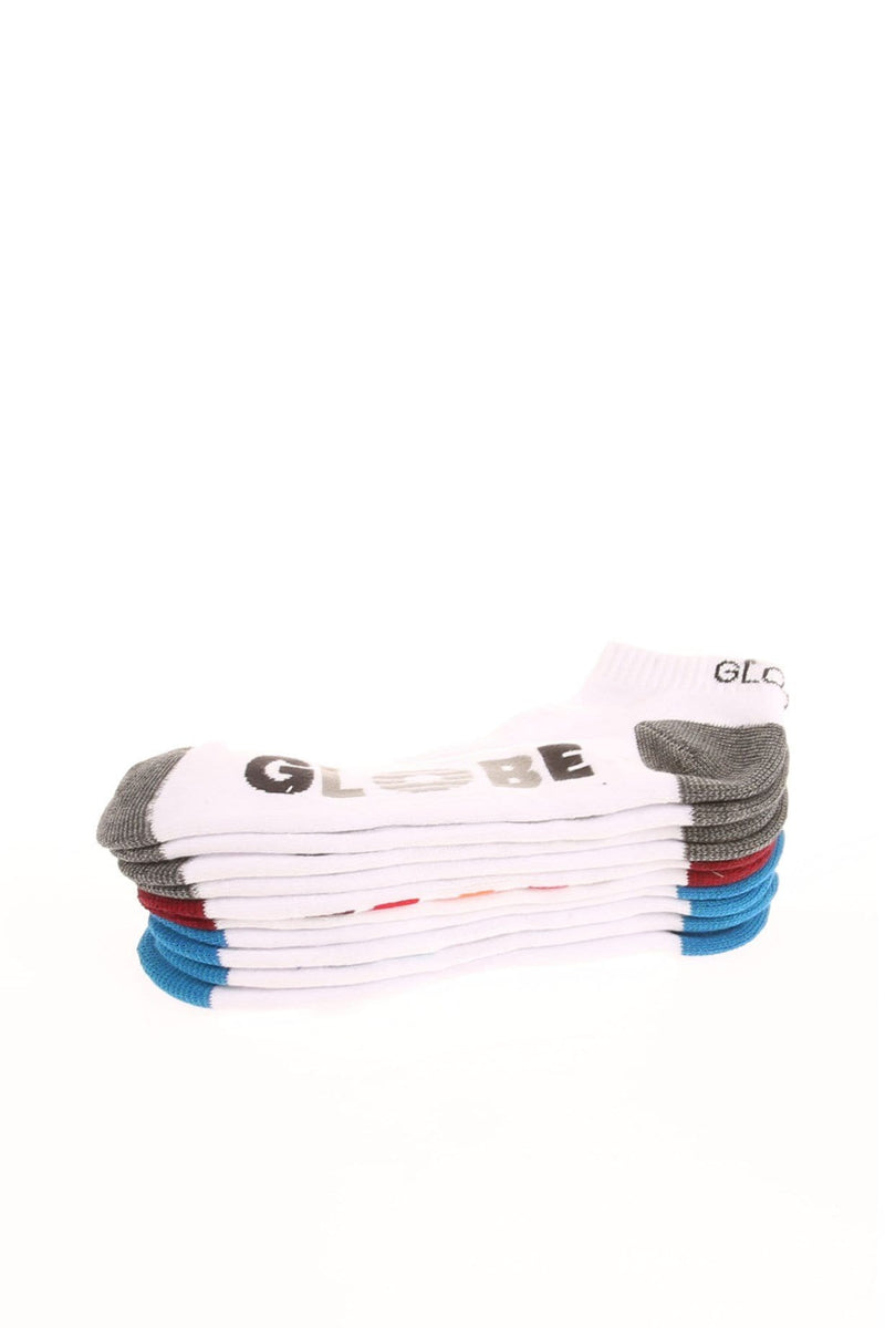 Globe Socks 5 Pack Multi Stripe Ankle White Size 7-11 Skateboard Sox