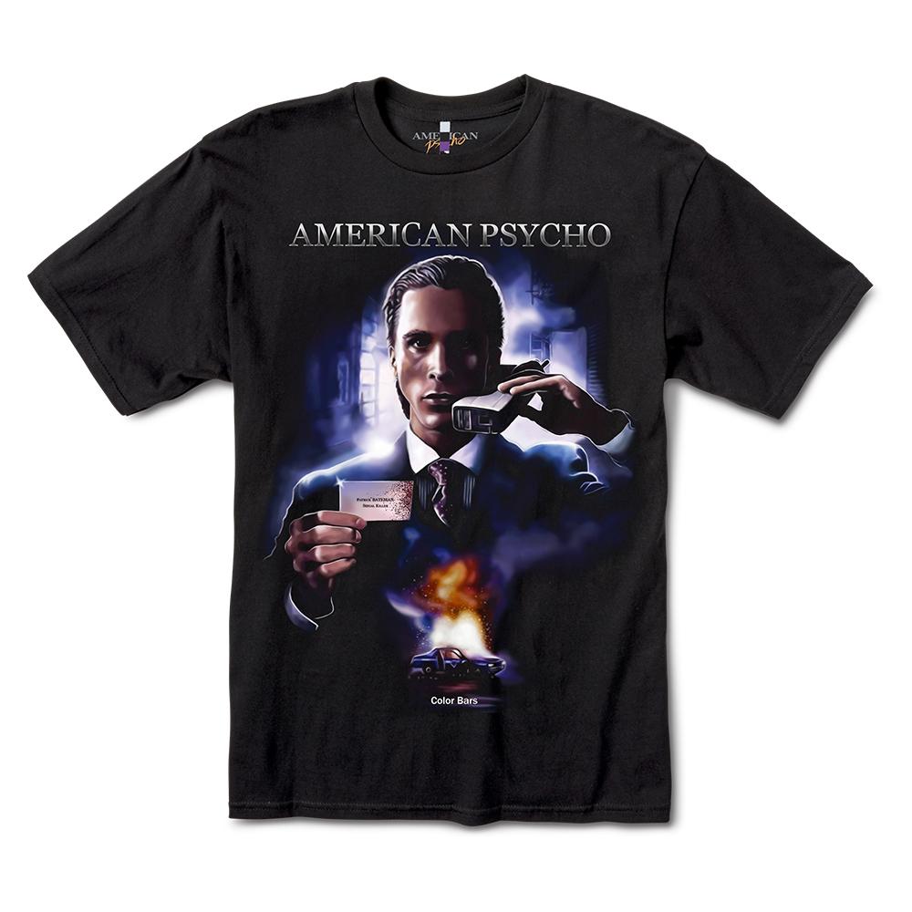 Color Bars Tee American Psycho Poster Black Skateboard T-Shirt