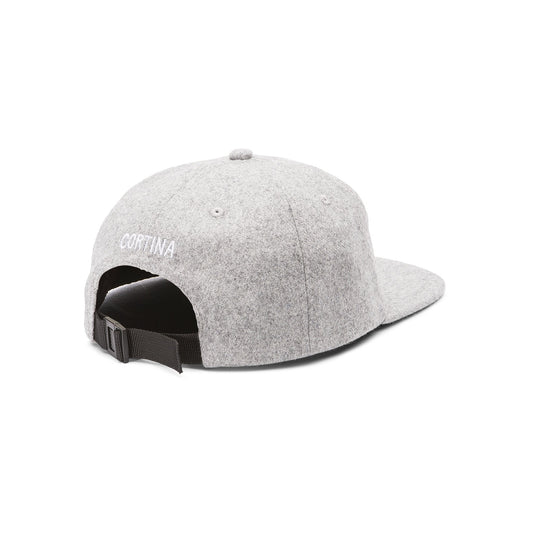 Cortina Cap Pegasus Melton Wool Grey 6 Panel Strapback Skateboard Hat