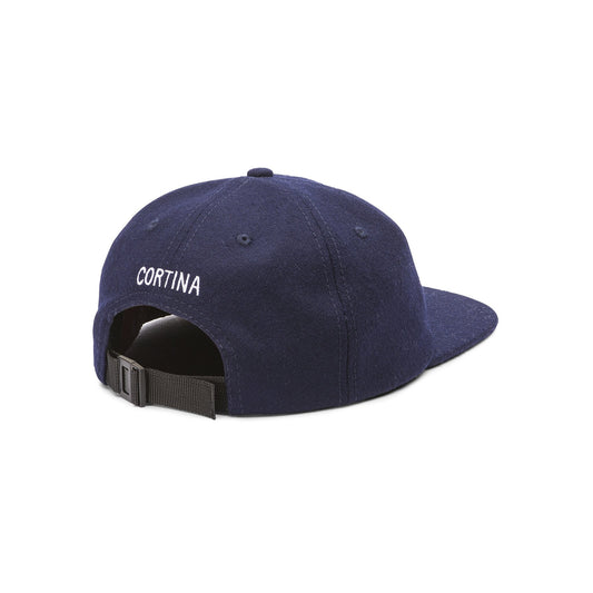 Cortina Cap Pegasus Melton Wool Navy 6 Panel Strapback Skateboard Hat