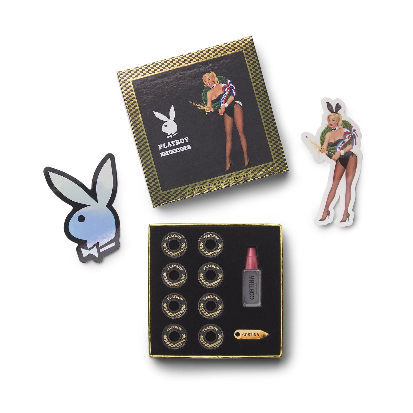 Cortina Skateboard Bearings Kyle Walker Signature PlayBoy Black Finish