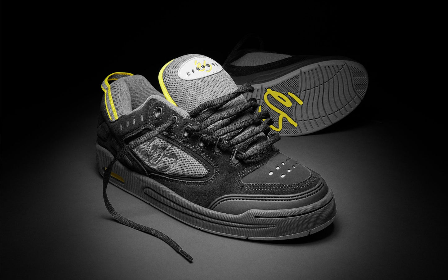 eS Shoes Creager Black Grey Re-issue US SIZE Skateboard Sneakers