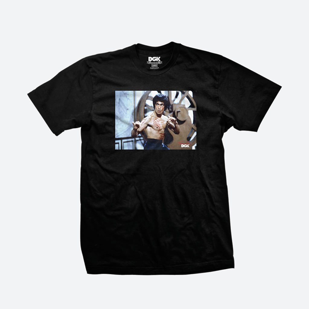 DGK Tee x BRUCE LEE Scratch Black (Dirty Ghetto Kids) Skateboard T-Shirt