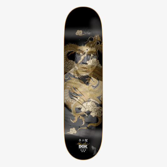 DGK Skateboard Deck Bruce Lee Black Golden Dragon Lenticular 8"