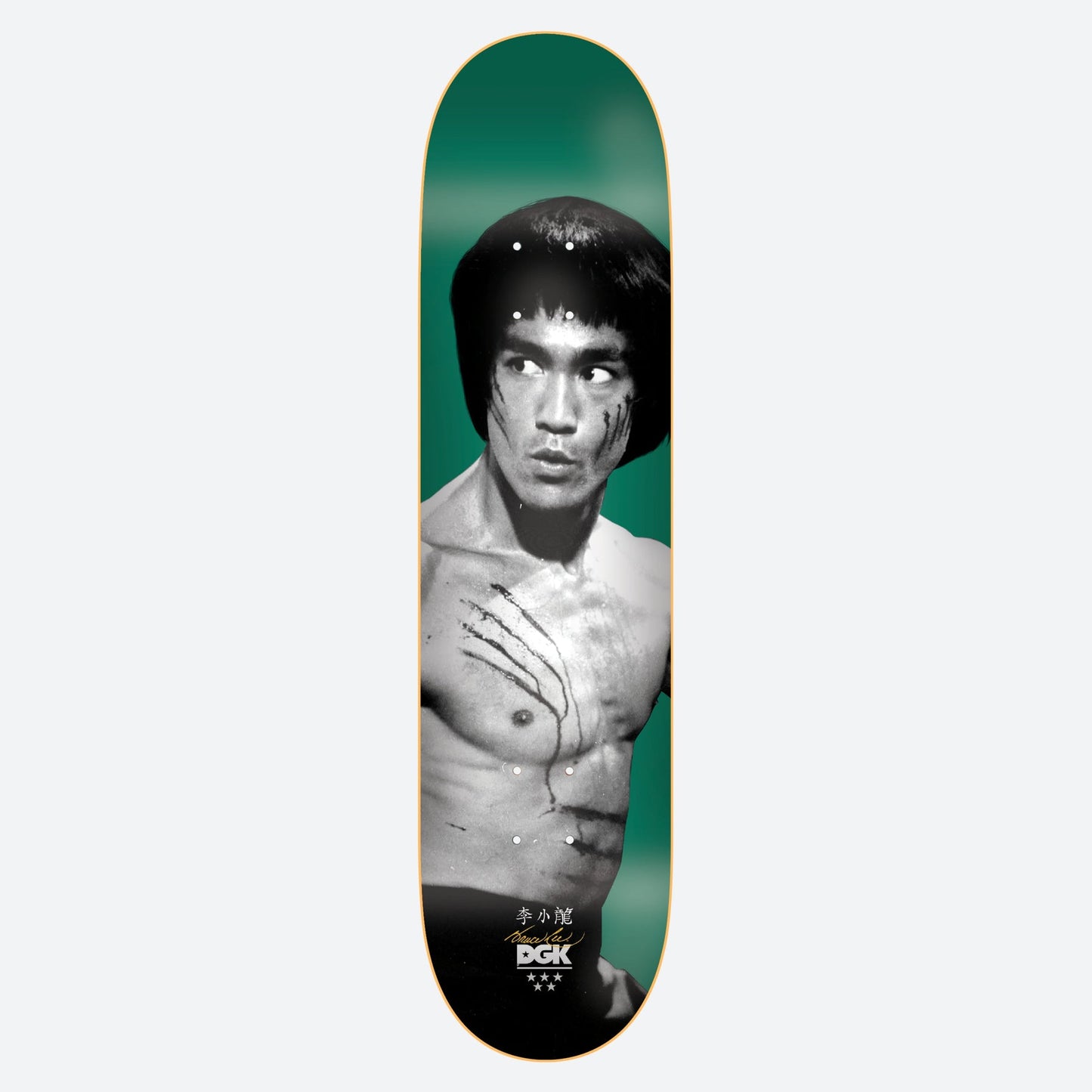 DGK Skateboard Deck Bruce Lee Emerald Golden Dragon Lenticular 8.25"