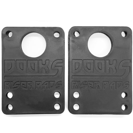 Shortys Dooks Riser Pads 1/2" Inch Black Risers Skateboard Hardware