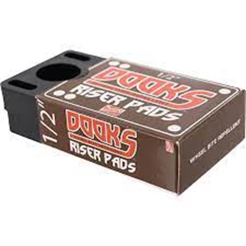 Shortys Dooks Riser Pads 1/2" Inch Black Risers Skateboard Hardware