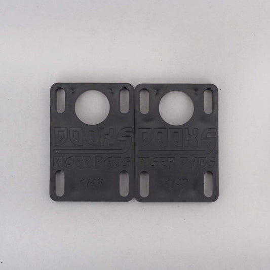 Shortys Dooks Riser Pads 1/4" Inch Black Risers Skateboard Hardware