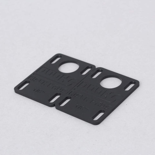 Shortys Dooks Riser Pads 1/8" Inch Black Risers Skateboard Hardware