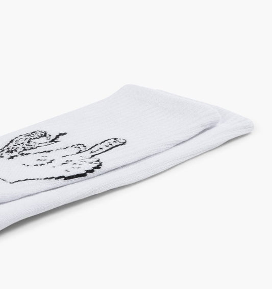 Doom Sayers Club Socks Middle Finger White Black SIZE 7-11 Crew Skateboard Sox