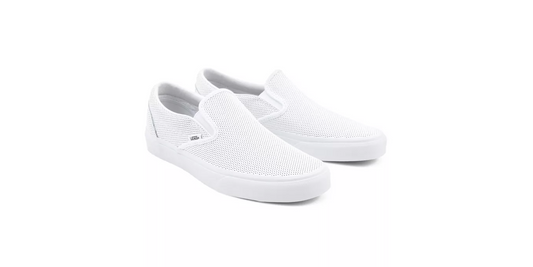 Vans Shoes Classic Slip-On Perf Leather White US SIZE Skateboard Sneakers