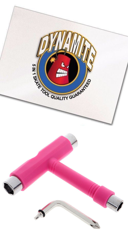 Dynamite Forever Skate Tool Pink All In 1 Multi Function Skateboard T Tool