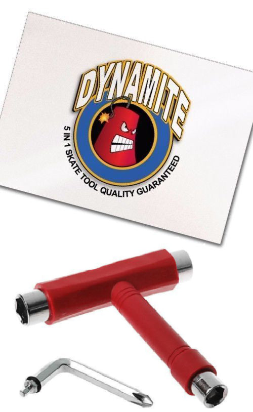 Dynamite Forever Skate Tool Red All In 1 Multi Function Skateboard T Tool