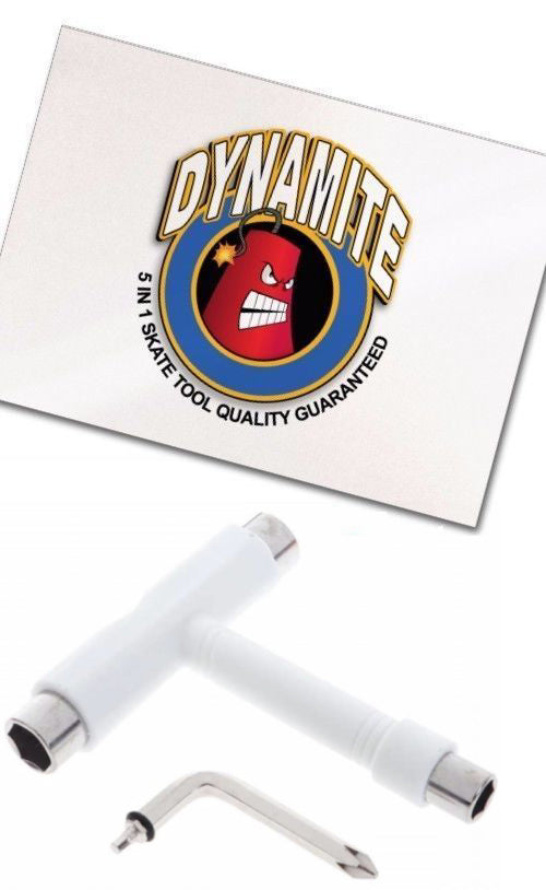 Dynamite Forever Skate Tool White All In 1 Multi Function Skateboard T Tool