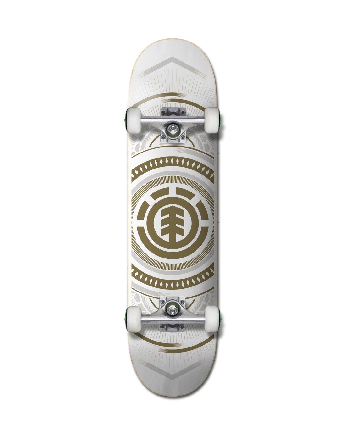 Element Skateboard Complete Hatched White Gold 8" Pre-Assembled (gong)