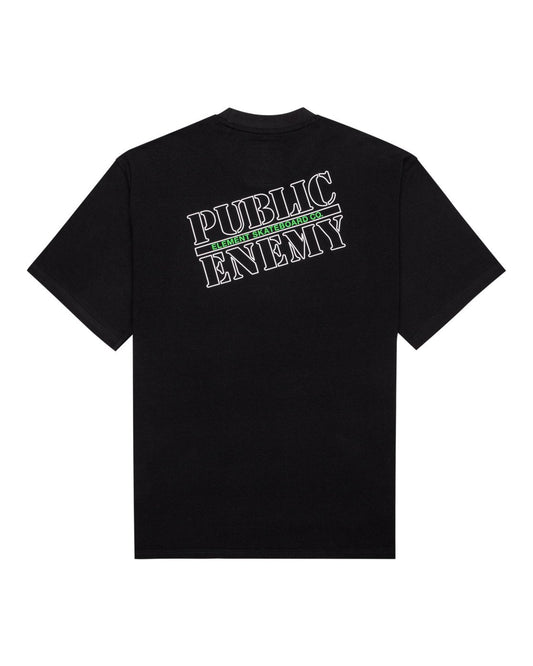 Element Tee x Public Enemy Pexe Logo Flint Black Skateboard T-Shirt