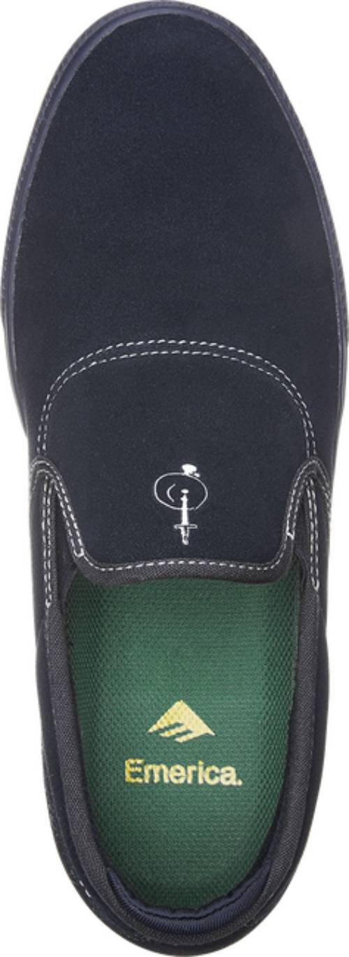 Emerica Shoes Wino G6 Slip Cup Navy Skateboard Sneakers (Spanky Doodle Pad)