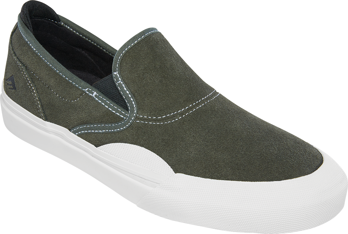 Emerica Shoes Wino G6 Slip-On Olive/White US SIZE Skateboard Sneakers