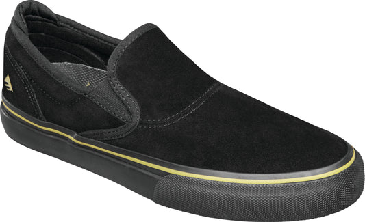 Emerica Shoes Wino G6 Slip On STAY GOLD Black Skateboard Sneakers