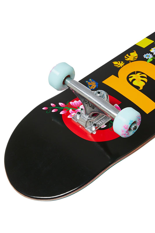 Enjoi Skateboard Complete Flowers Resin Premium Black 8"
