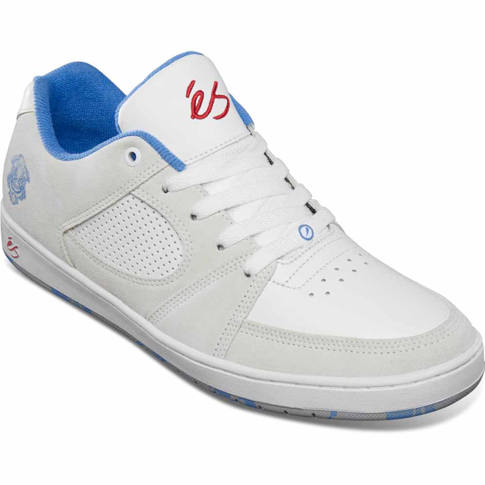 eS Shoes Accel Slim White Blue Red (Shmatty) USA SIZE Skateboard Sneakers
