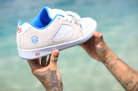 eS Shoes Accel Slim White Blue Red (Shmatty) USA SIZE Skateboard Sneakers