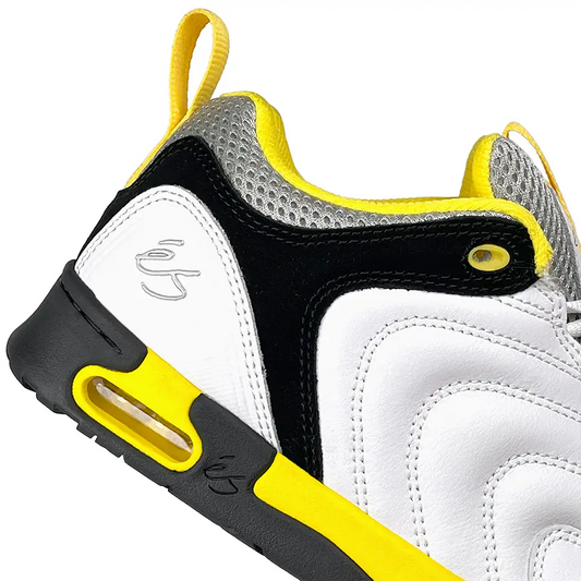 eS Shoes Tribo x Vireo x Chomp On Kicks White Black Yellow Skateboard Sneakers