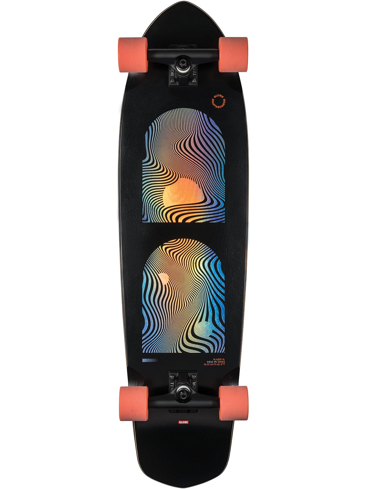 Globe Complete Skateboard Blazer XL Black/Orange 36" Cruiser