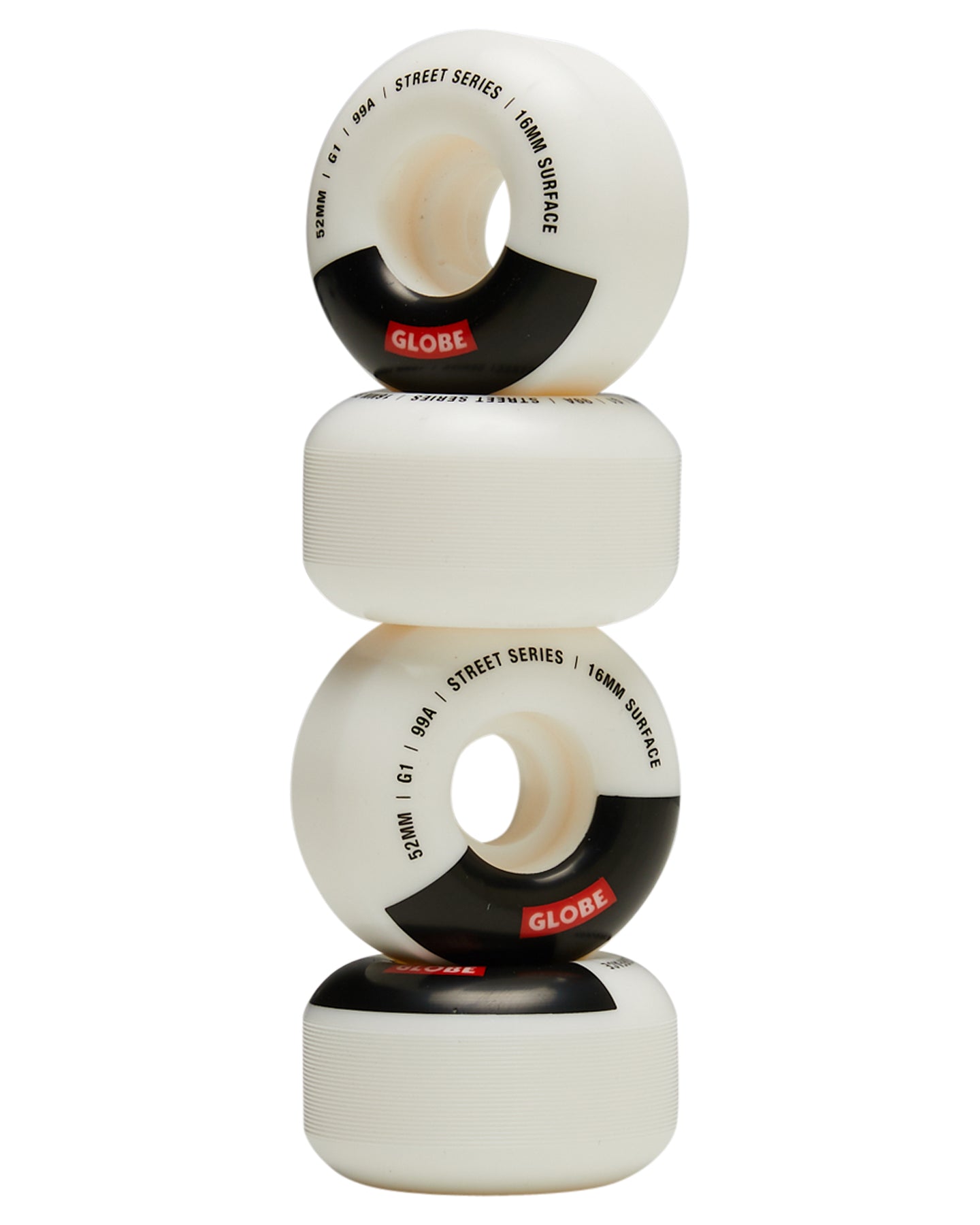 Globe Skateboard Wheels G1 Street White/Black/Bar 52mm