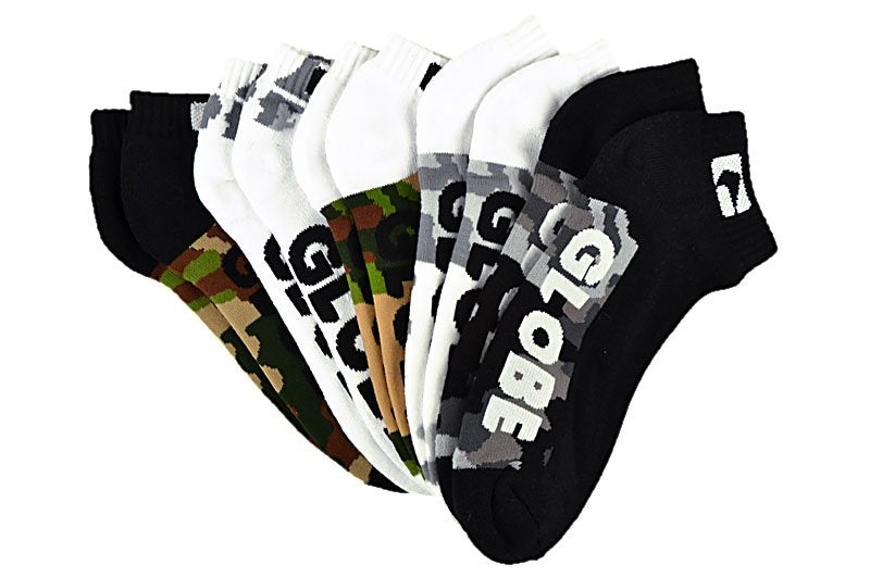 Globe Socks 5 Pack Malcom Ankle Camo SIZE 7-11 Skateboard Sox