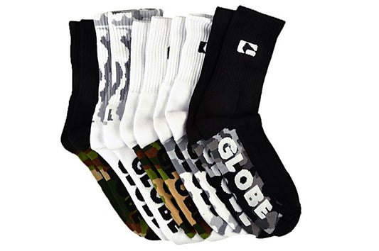 Globe Socks 5 Pack Malcom Crew Camo SIZE 7-11 Skateboard Sox