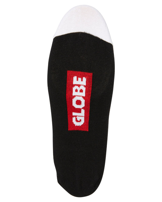 Globe Socks 5 Pack Tipper Black Invisible No Show Size 7-11 Skateboard Sox